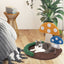 Mushroom Cat Bed with Scratch Panel - Multicolor