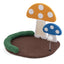 Mushroom Cat Bed with Scratch Panel - Multicolor