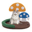 Mushroom Cat Bed with Scratch Panel - Multicolor