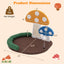 Mushroom Cat Bed with Scratch Panel - Multicolor