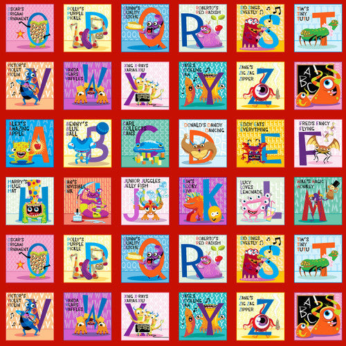 My Very Silly Monster's ABCs Blocks 24" Panel