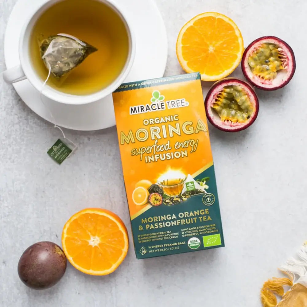 Té Energético de Moringa con Naranja y Maracuyá