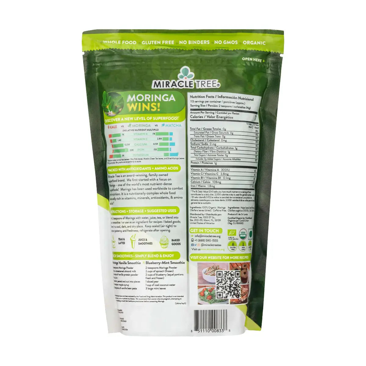 Pochette de Moringa 100 % Bio