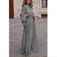 Robe maxi à manches chauve-souris et décolleté en V pour femmes