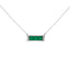Collier Pendentif Bar en Agate Verte en Argent Sterling