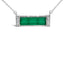 Collier Pendentif Bar en Agate Verte en Argent Sterling