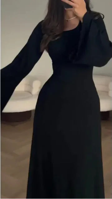 Elegant Long Sleeve Split Dress for Women