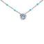 Sterling Silver Bezel Set Aquamarine and Enamel Bead Necklace