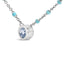 Sterling Silver Bezel Set Aquamarine and Enamel Bead Necklace