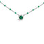 Collar de Cadena de Perlas de Esmeralda Creada en Laboratorio de Plata Esterlina