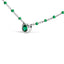 Collar de Cadena de Perlas de Esmeralda Creada en Laboratorio de Plata Esterlina