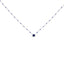 Collier en chaîne en argent sterling avec perles de saphir créé - 18 pouces