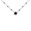 Collier en chaîne en argent sterling avec perles de saphir créé - 18 pouces