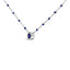 Collier en chaîne en argent sterling avec perles de saphir créé - 18 pouces