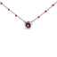 Sterling Silver Rhodolite Enamel Bead Chain Necklace - 18 Inch