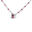 Sterling Silver Rhodolite Enamel Bead Chain Necklace - 18 Inch