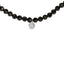 Collier en perles de spinelle noir avec accent en diamant en argent sterling