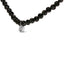 Collier en perles de spinelle noir avec accent en diamant en argent sterling