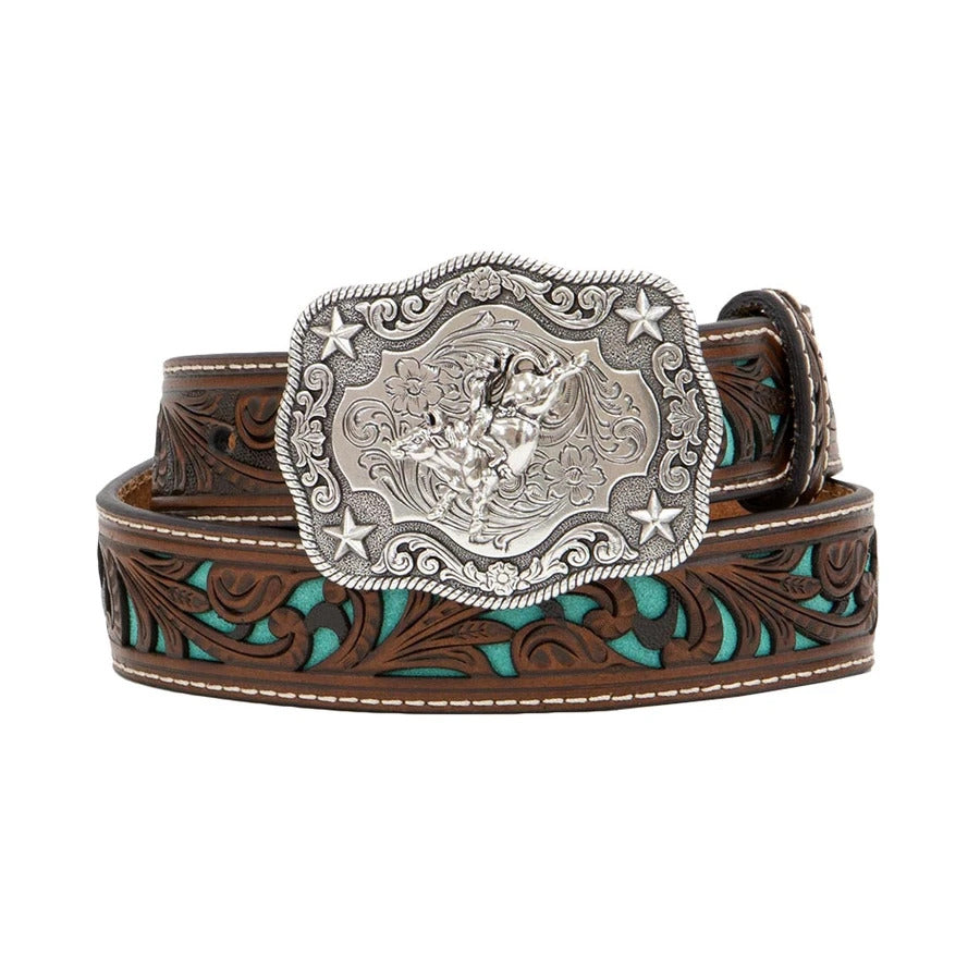 Nocona Kids Turquoise Inlay Belt - Western Style - Korvel
