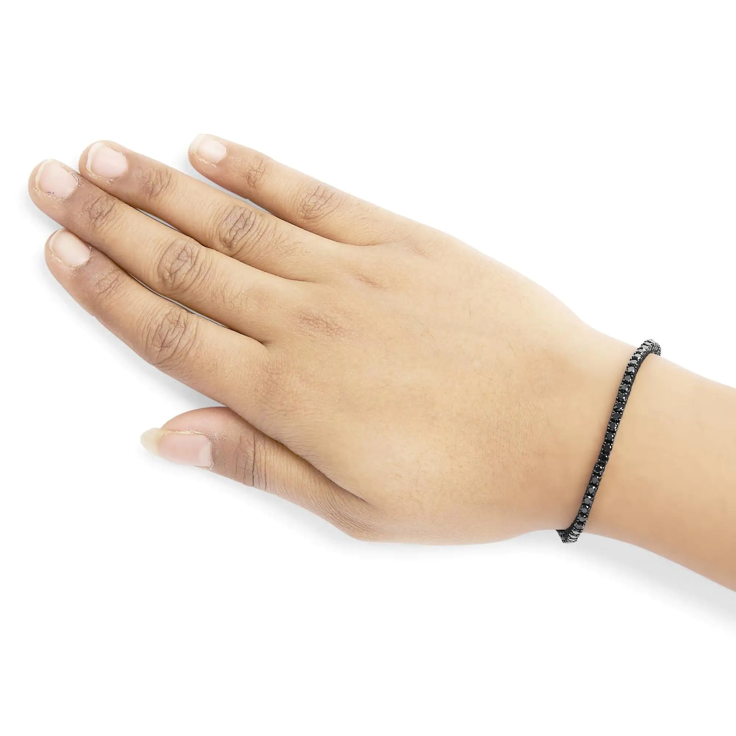 Pulsera de Tenis de Diamantes Negros Baño de Rodio Negro en Plata de Ley .925