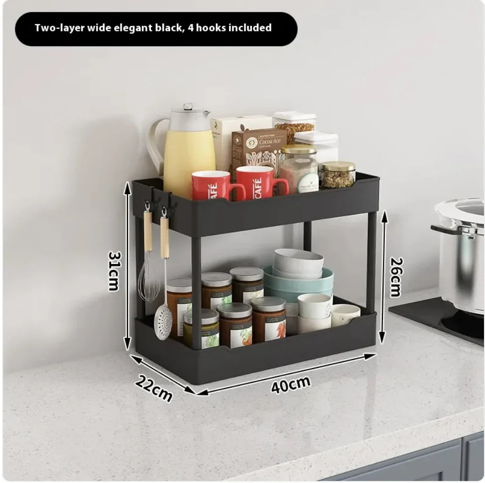 Multi-Tier Kitchen Storage Cart - Versatile & Modern Design