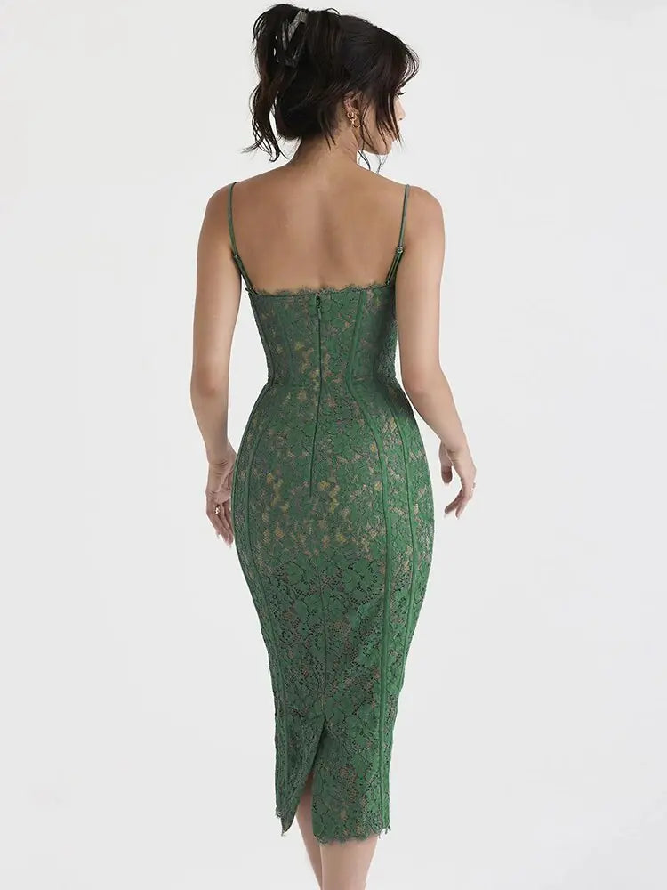 Elegant Mini Purple Dress with Green Accents
