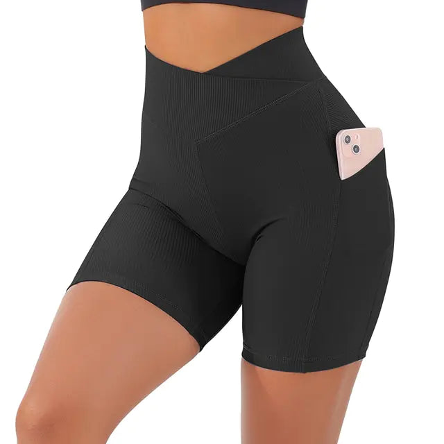 Shorts de Yoga Sin Costuras de Cintura Alta para Mujeres