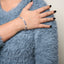 18K White Gold Diamond & Blue Sapphire Floral Link Bracelet - Size 7"