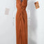 Knotted Evening Long Dress for Women - V-neck Sleeveless Bodycon
