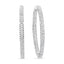 18K White Gold 2.00 Cttw Round-Cut Diamond Hoop Earrings