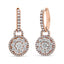 Pendientes de Diamante en Oro Rosa de 18K con Cierre de Palanca
