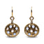 18K Yellow Gold Diamond and Blue Sapphire Dangle Earrings
