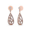 Pendientes Colgantes de Diamante en Forma de Gota de Oro Rosa de 18K
