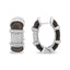 Boucles d'oreilles créoles huggie en argent sterling plaqué or blanc 18K avec diamants