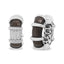 Boucles d'oreilles créoles huggie en argent sterling plaqué or blanc 18K avec diamants