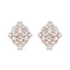 Pendientes Omega de Diamantes en Flor de Oro Rosa de 18K