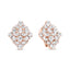 Pendientes Omega de Diamantes en Flor de Oro Rosa de 18K