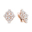 Pendientes Omega de Diamantes en Flor de Oro Rosa de 18K