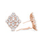 Pendientes Omega de Diamantes en Flor de Oro Rosa de 18K