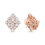 Pendientes Omega de Diamantes en Flor de Oro Rosa de 18K