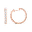 18K Rose Gold Diamond Hoop Earrings - 1 Cttw