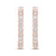 18K Rose Gold Diamond Hoop Earrings - 1 Cttw