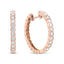 18K Rose Gold Diamond Hoop Earrings - 1 Cttw