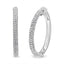 Boucles d'oreilles créoles semi-éternité en diamants pavés en or blanc 18K