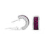 Boucles d'oreilles créoles huggie en or blanc 18K et rhodium noir avec diamants et rubis