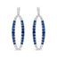 Boucles d'oreilles pendantes en or blanc 18K avec diamants bleus et saphirs