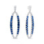 Boucles d'oreilles pendantes en or blanc 18K avec diamants bleus et saphirs