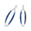 Boucles d'oreilles pendantes en or blanc 18K avec diamants bleus et saphirs