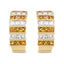 Boucles d'oreilles créoles huggie en or jaune 18K avec diamants taille princesse et saphirs jaunes