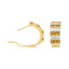 Boucles d'oreilles créoles huggie en or jaune 18K avec diamants taille princesse et saphirs jaunes